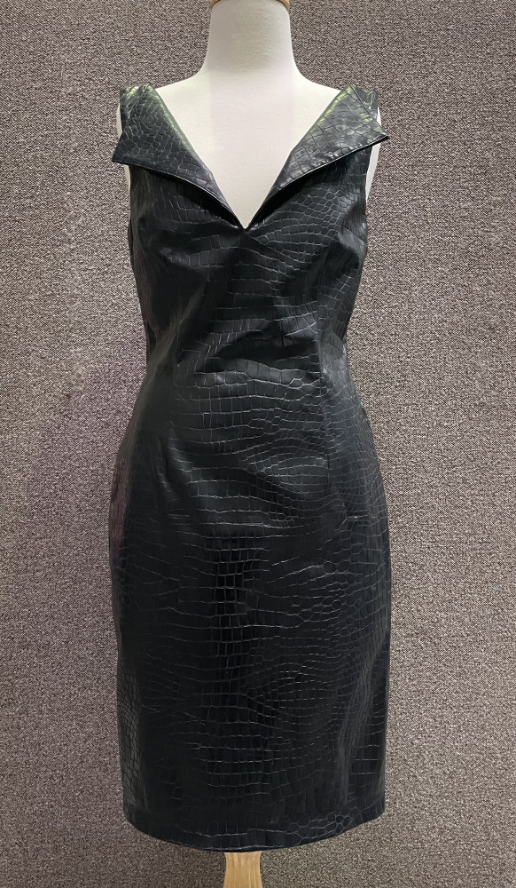Vegan Leather Mid Length dress