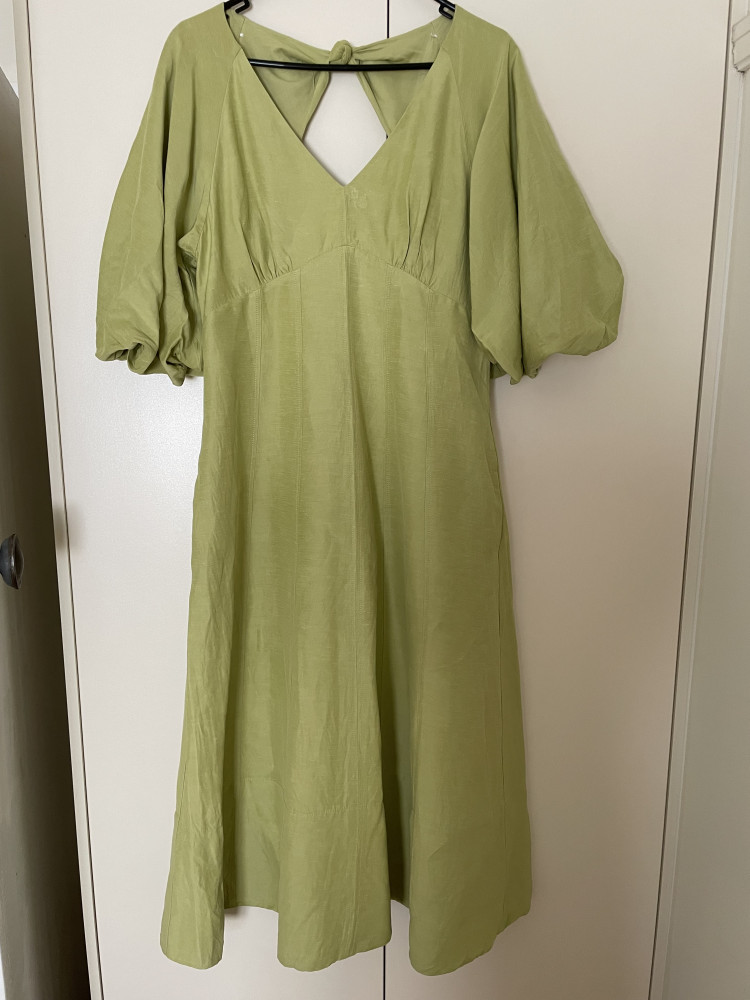 Lime green midi dress