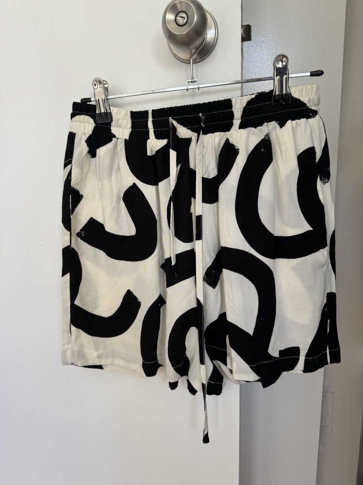 White and Black pattern shorts