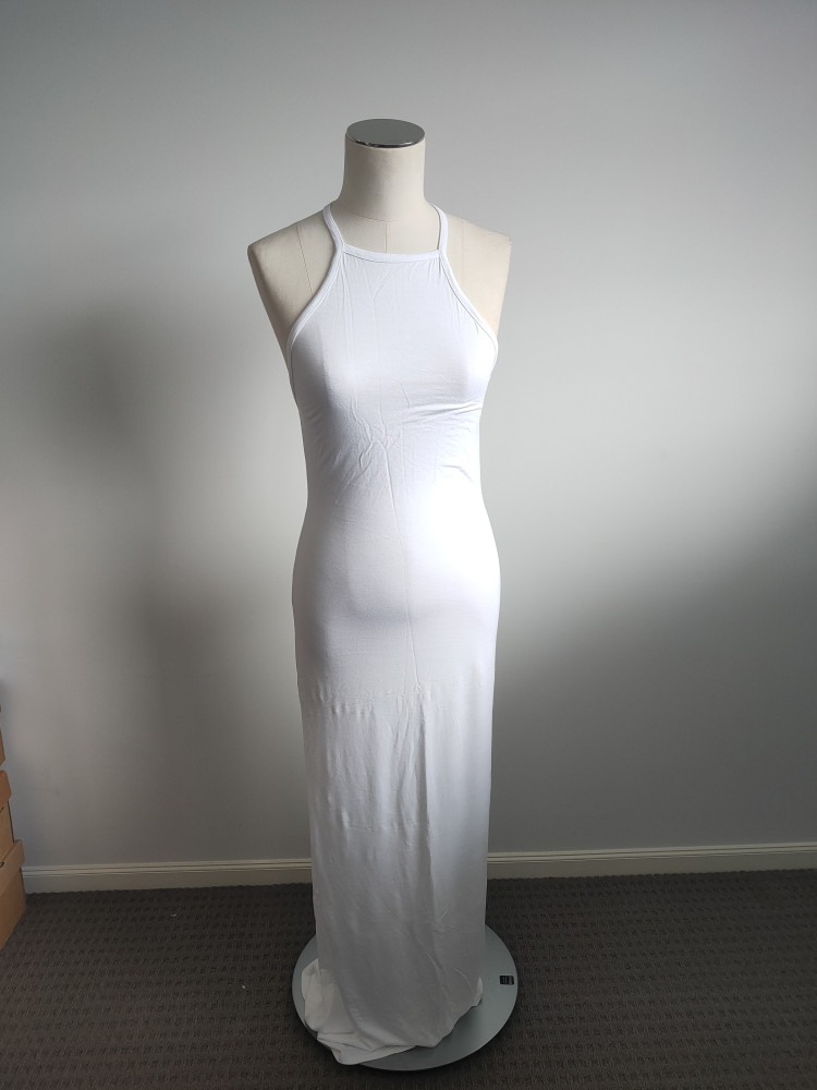 Boohoo: White Halter Maxi Dress - BNWT 