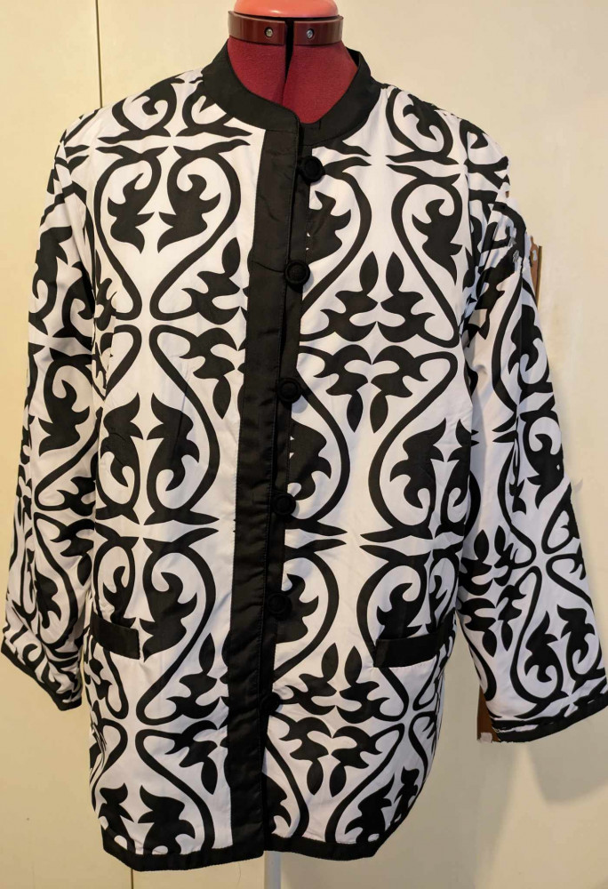 Damart reversible spray jacket black & white print
