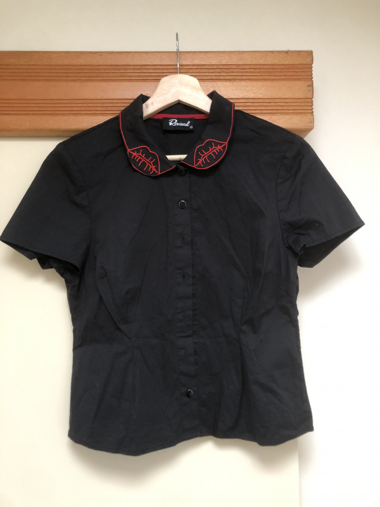 embroidered collared shirt