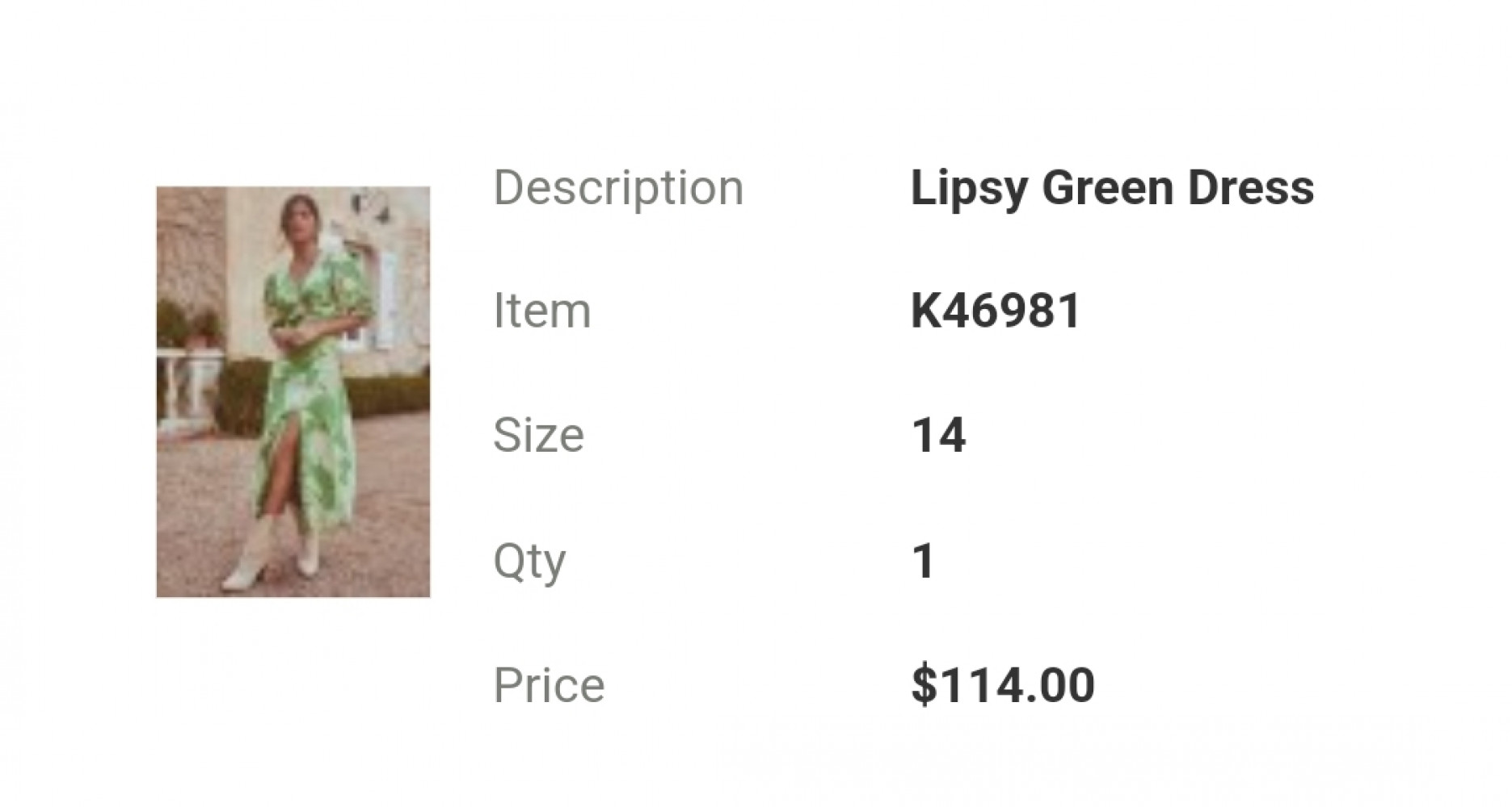 Lipsy green dress