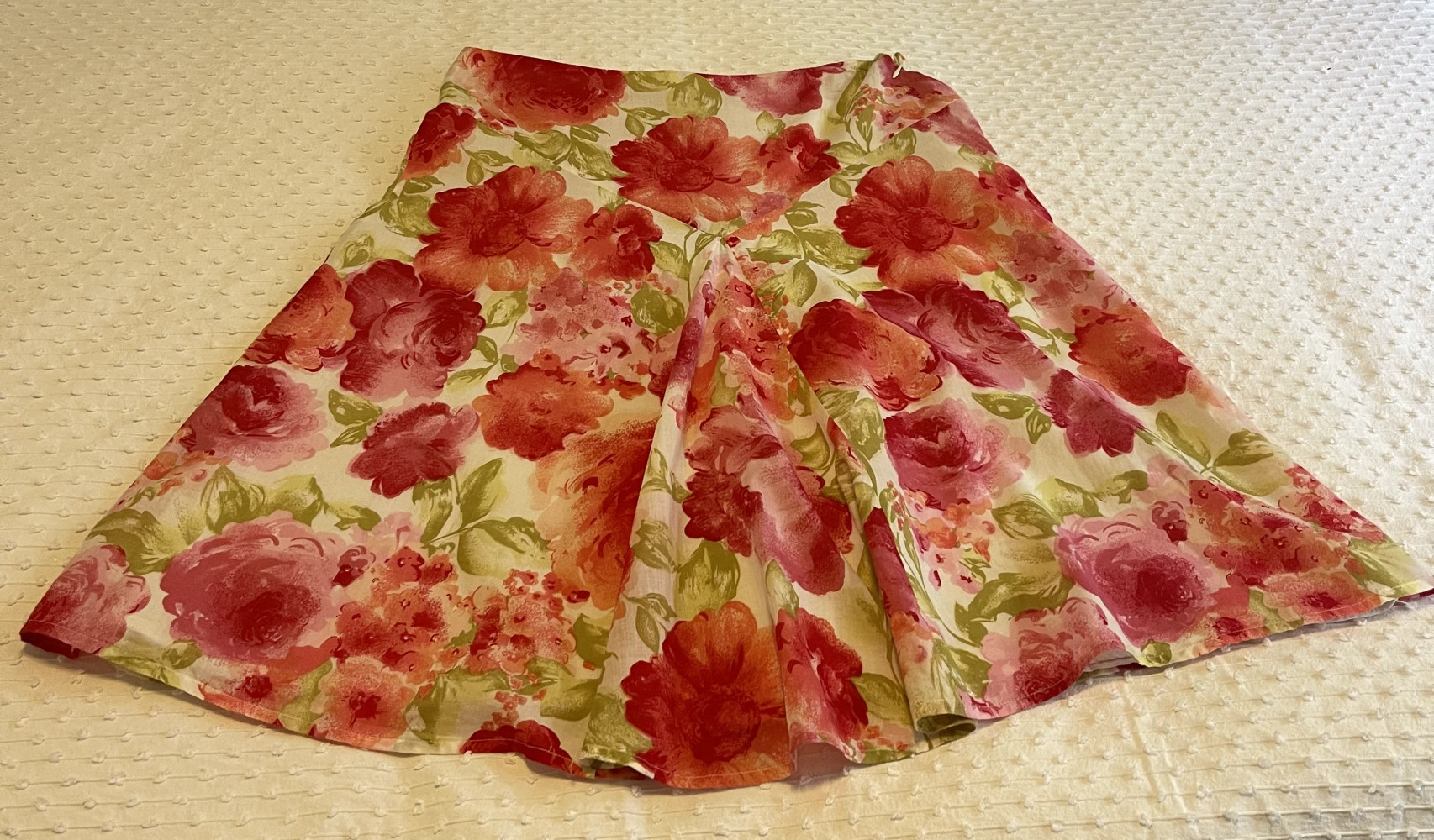 Pink floral skirt