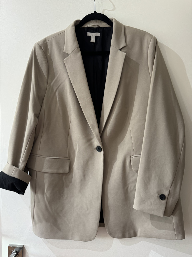 Taupe oversize lined jacket