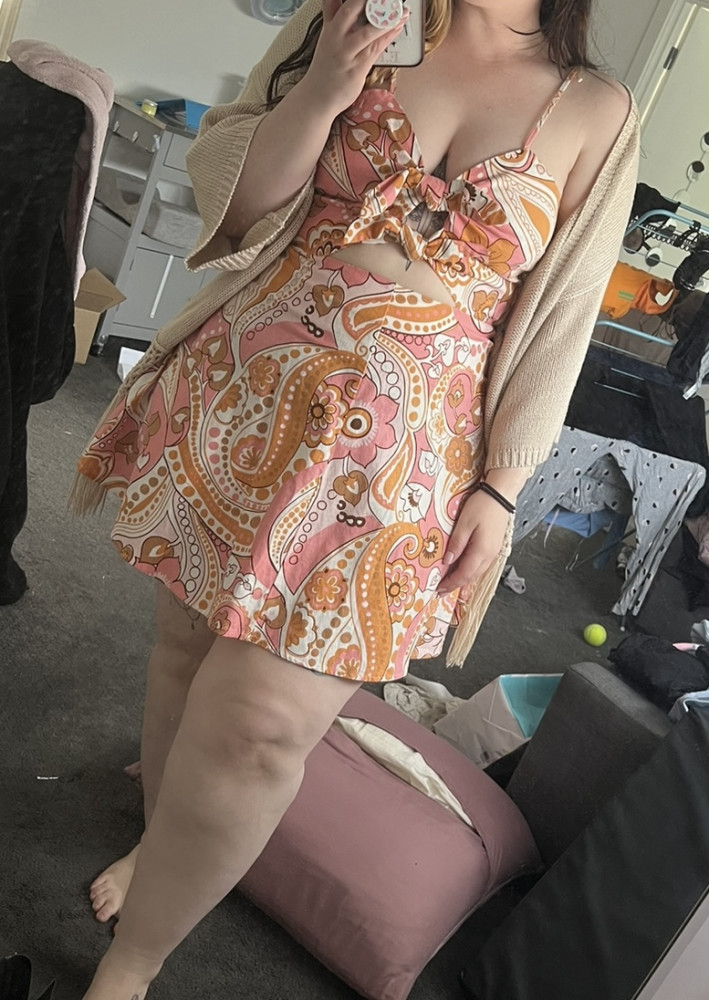 Tie front paisley mini dress