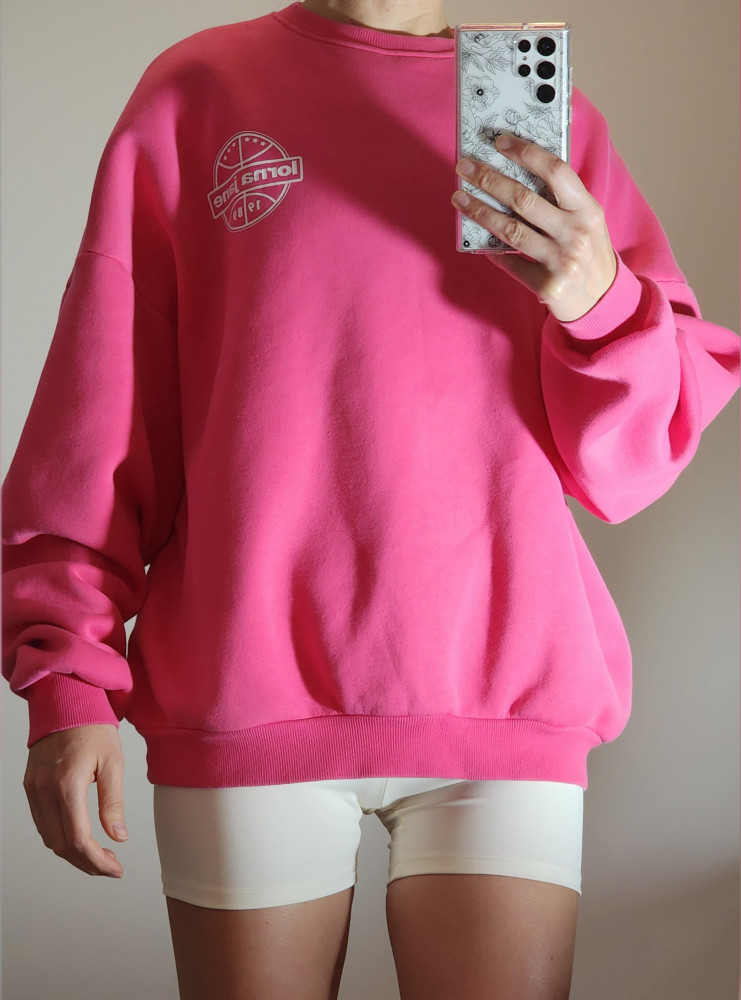 Lorna Jane Oversized Jumper Pink Fleece Size S RRP100  