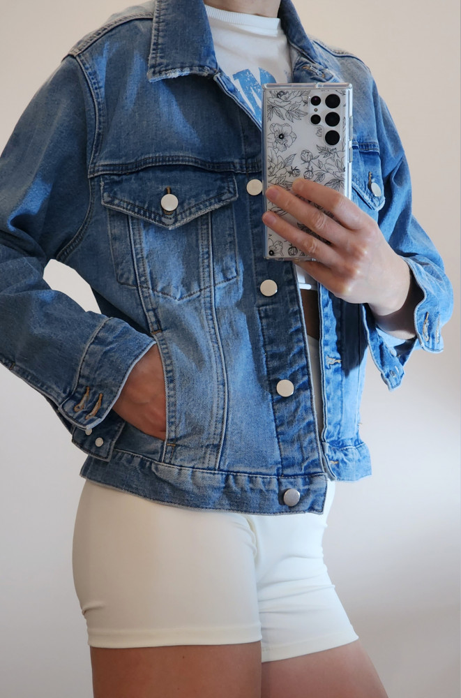 Forever New Oversized Denim Jacket Light Blue