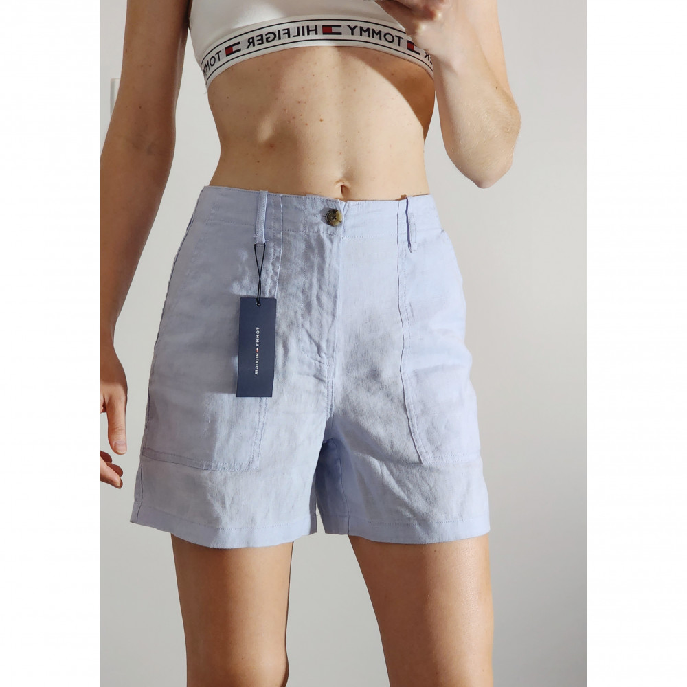 Tommy Hilfiger BNWT Linen Shorts Blue Size S RRP 