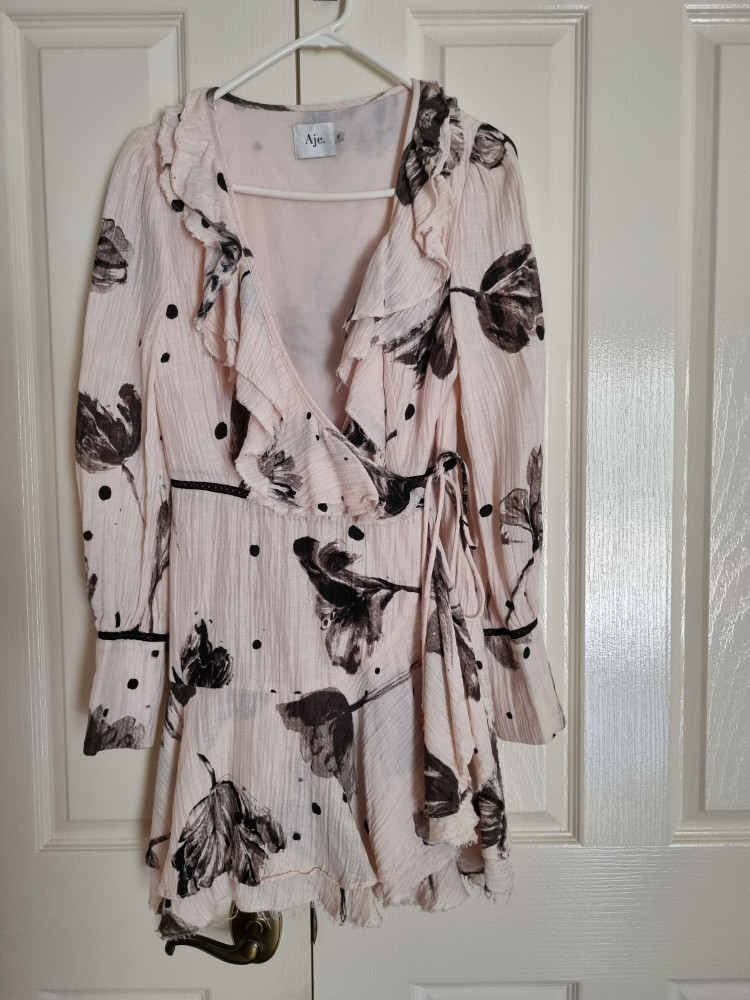 Aje wraparound mini dress size 8