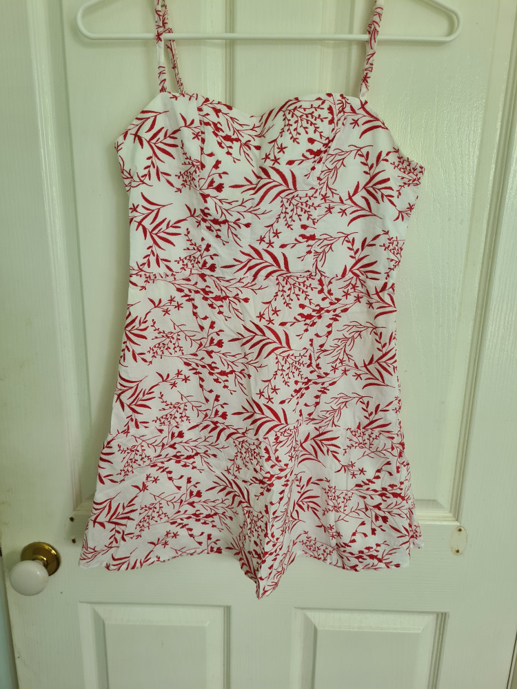 Red and white summer dress