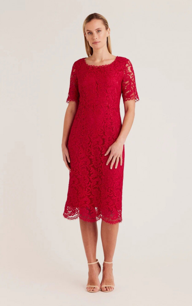 Perri Cutten Marseille Lace Dress - Poppy