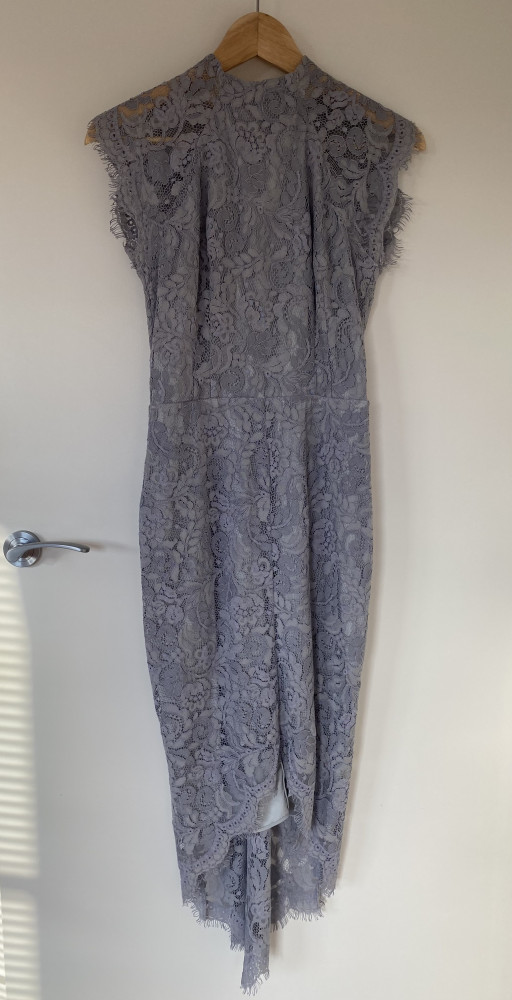 Lover grace lace dress in silver/lilac
