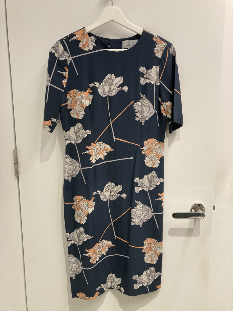 Silk fitted floral dress