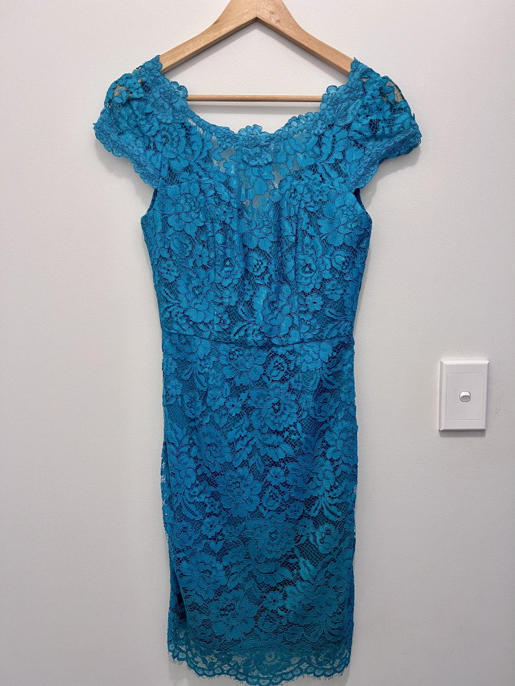 Teal lace dress