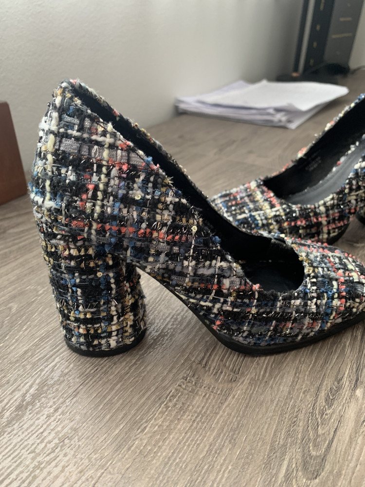ASOS tweed block pump heels 