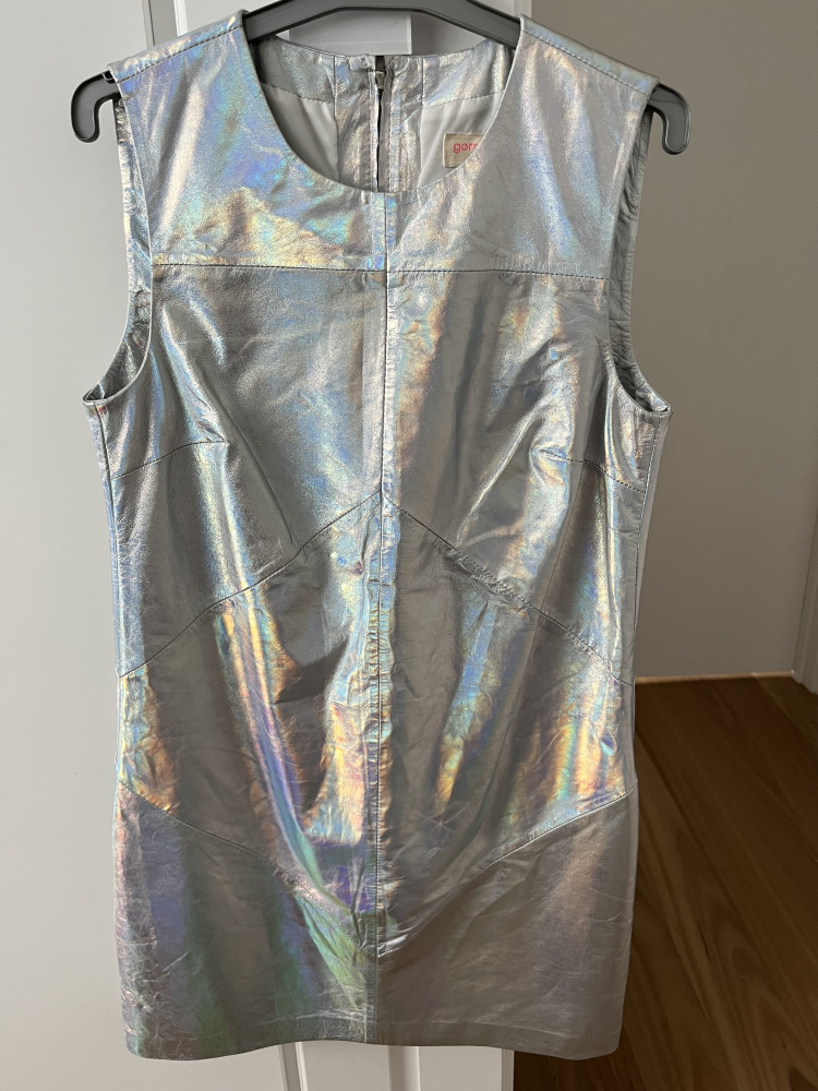 NEW Gorman metallic silver leather dress