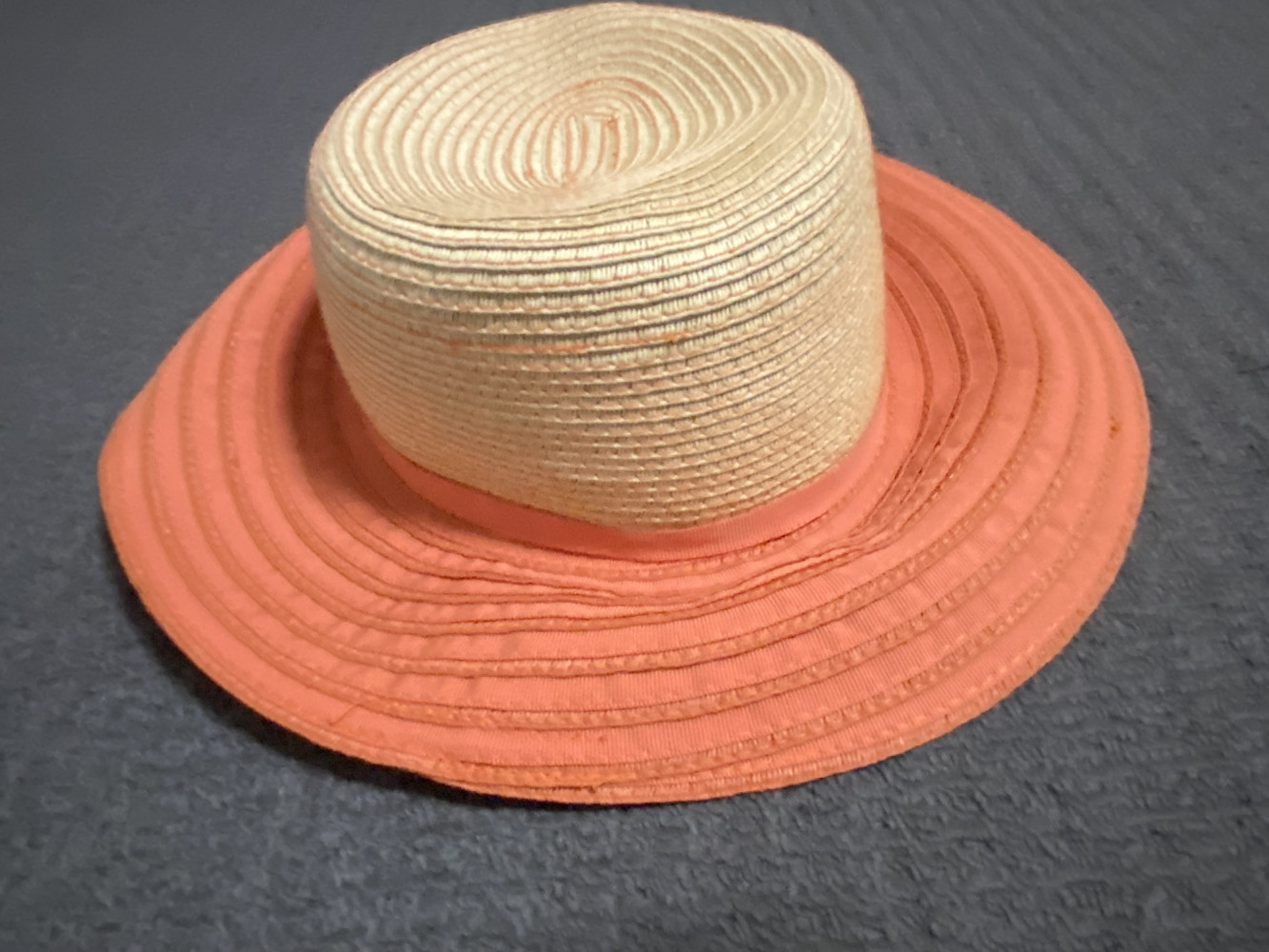 Orange and natural colour hat