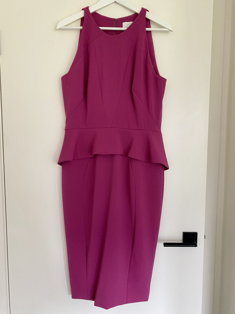 AURELIO COSTARELLA Size 3 Purple Peplum Sleeveless Dress