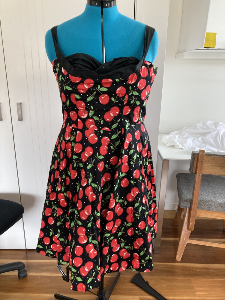 Cherry dress with circle skirt