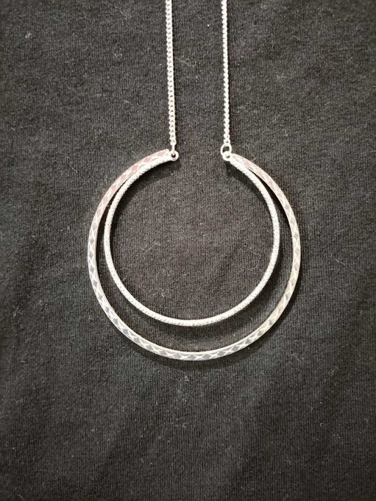 Dual circle long necklace
