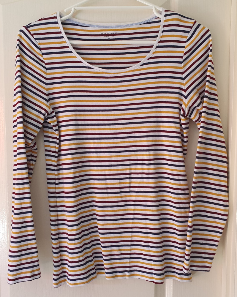 Striped Long Sleeve Knit Top