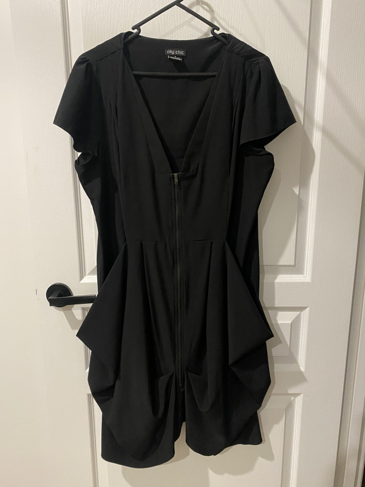 Black dress with zipper front